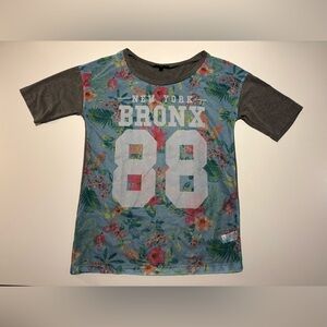 G 21 Bronx Floral Tee - Blue and Grey Size XS